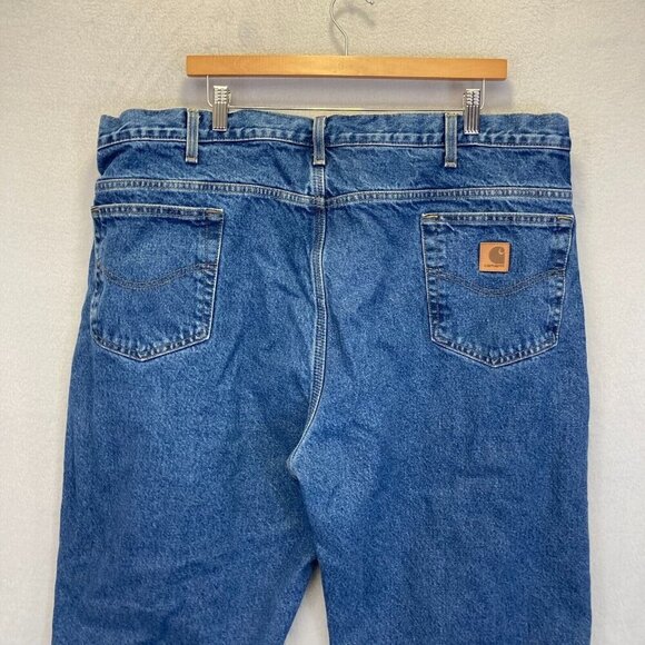 Carhartt Flannel Lined Jeans 44x32 Relaxed Fit B172 DST Blue Denim Warm Outdoors - Picture 11 of 16